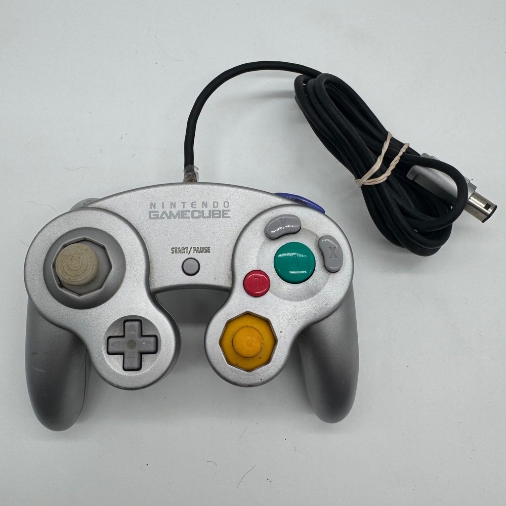Nintendo GameCube Controller Platinum Silver DOL-003 Wired OEM Tested READ